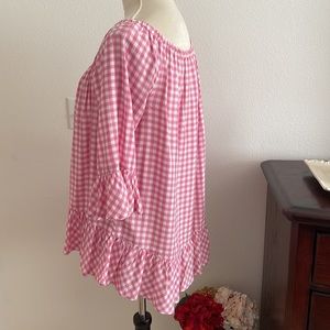 Pretty in pink flattering high low blouse